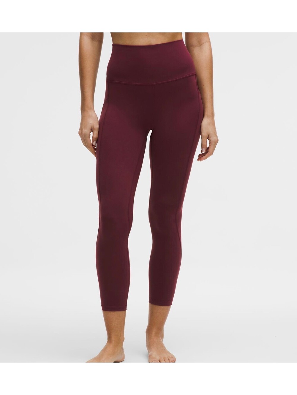 Lululemon Fast and Free HR Tight 25" with Pockets Size 12 Burgundy Bay NWT